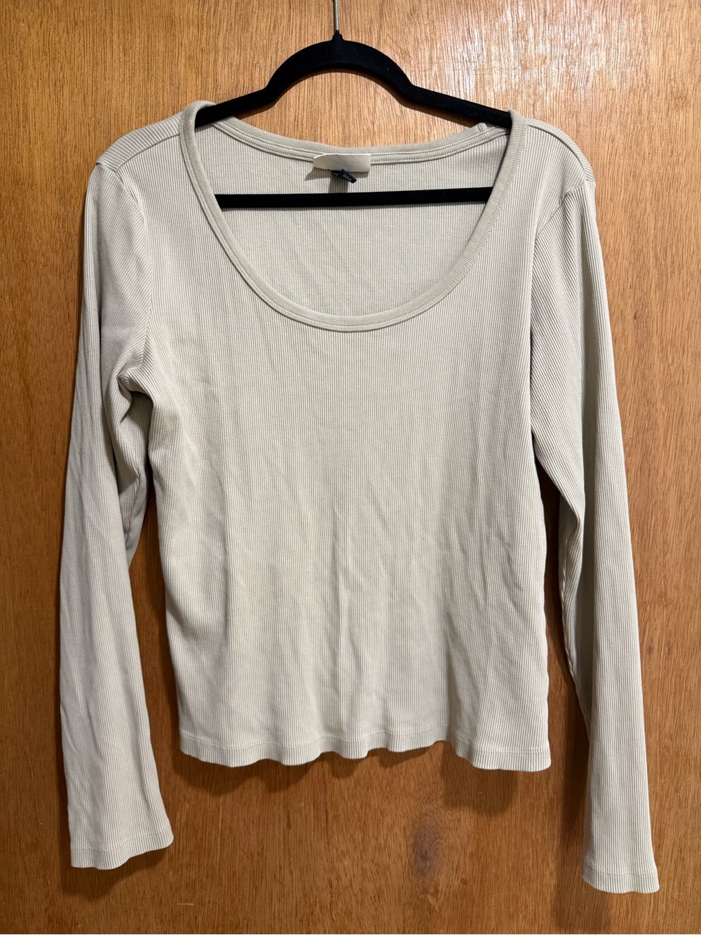 Universal Thread Scoop Neck Long Sleeve Top - Cream